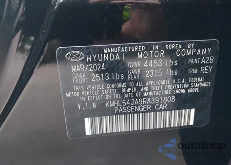 2024 Hyundai Sonata Sel z USA, uszkodzony, nr VIN KMHL64JA9RA391808